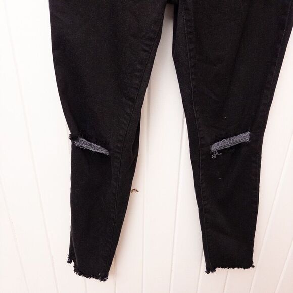 Blanqi Maternity Denim Jeans Black Skinny Over-Belly Panel Distressed Size 14 - Picture 4 of 9